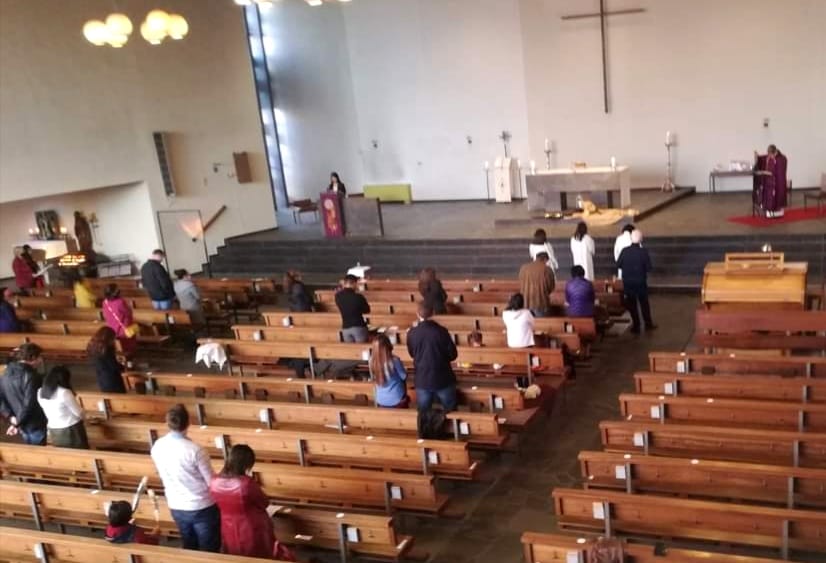 Couples Blessing held on 1st official Sunday mass at new location